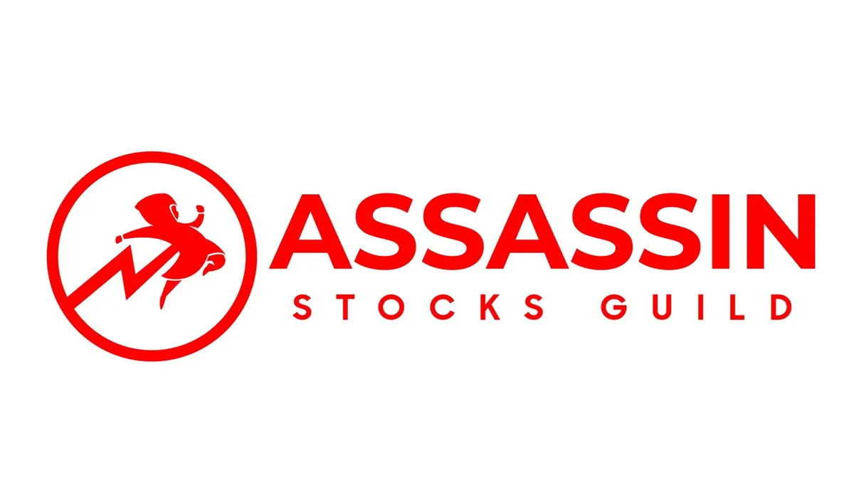 Promotional cover image for the Assassin Stocks Guild Membership, a daily momentum and options-flow alerts community.