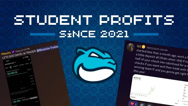 Promotional cover image for Blastoise's Premium showing multi-market trading alerts and education