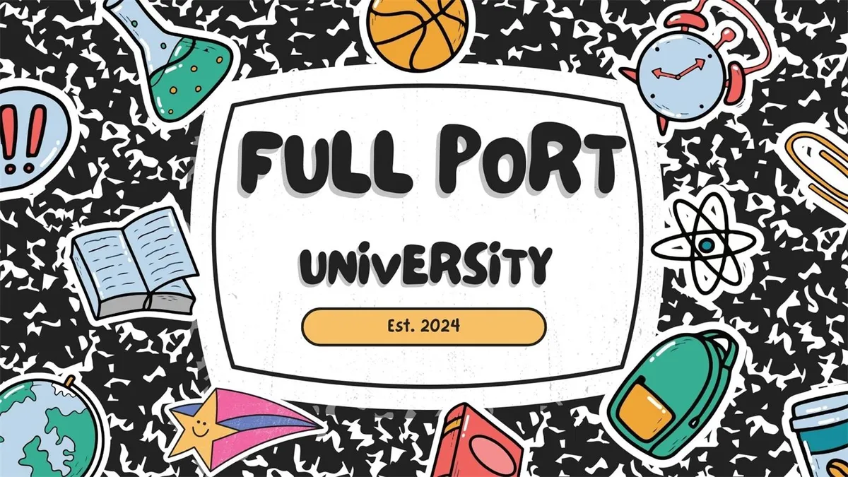 Promotional cover image for Full Port University's FPU VIP membership, showing its options education offering.