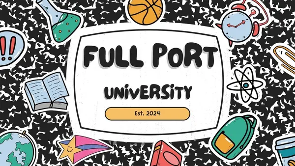 Promotional cover image for Full Port University's FPU VIP membership, showing its options education offering.