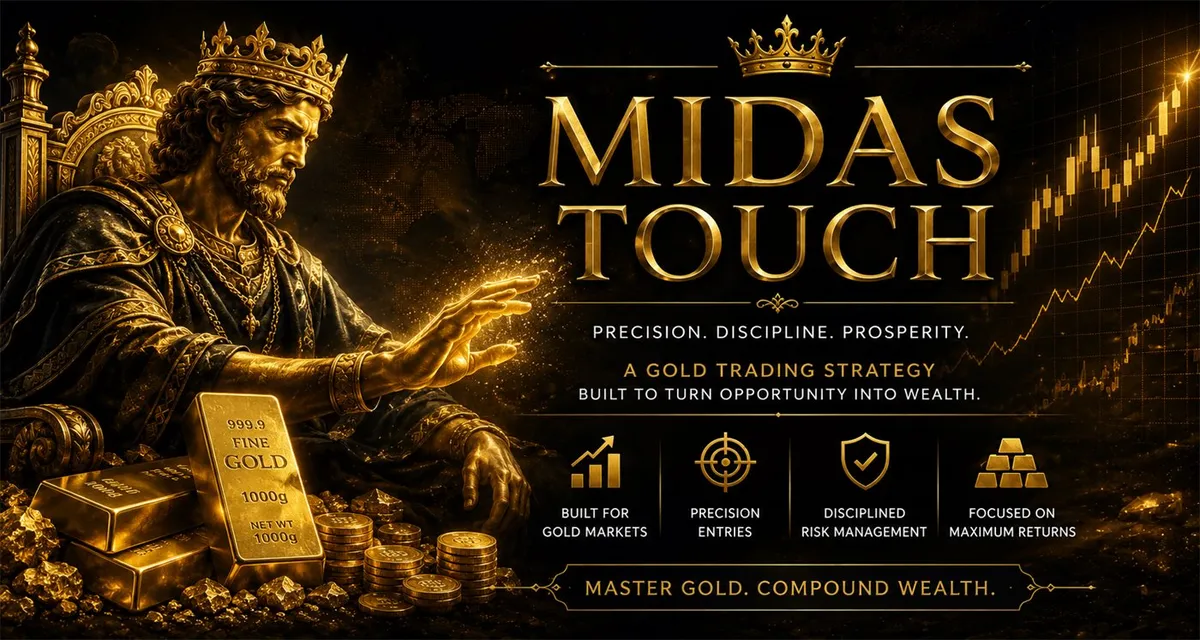 PipJuice promotional cover image for the Midas Touch gold trading indicator