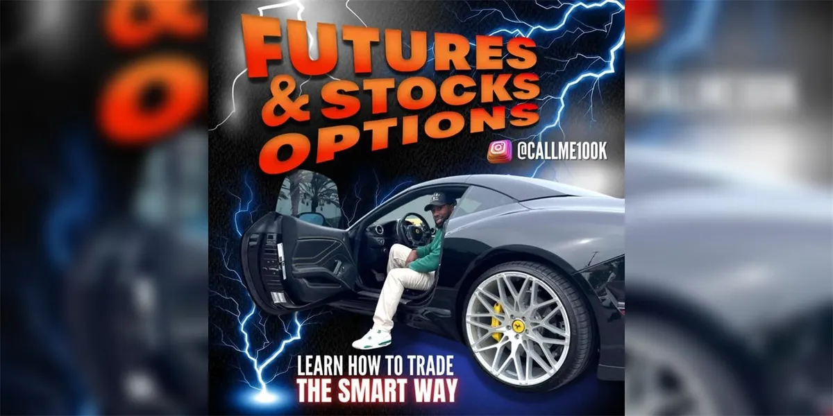 Promotional cover image for Team100K Trading Mentorship, a futures and options education community.