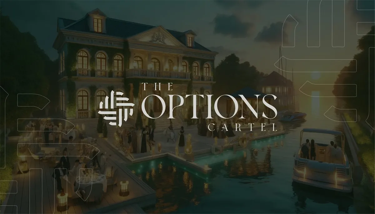 Promotional cover image for The Options Cartel Full Access, a live options trading education service.