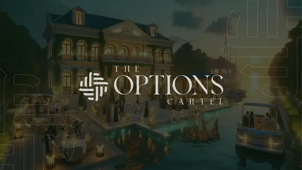 Promotional cover image for The Options Cartel Full Access, a live options trading education service.